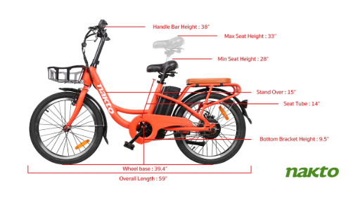 Nakto Pony 36V 250W 20" Step Thru Electric City Bicycle