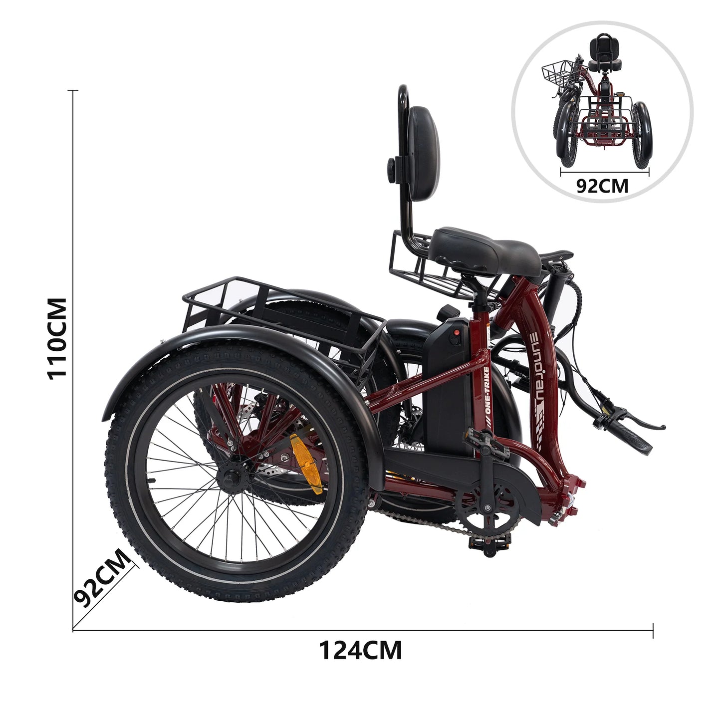 Eunorau ONE-TRIKE Electric Tricycle [50 mile range]