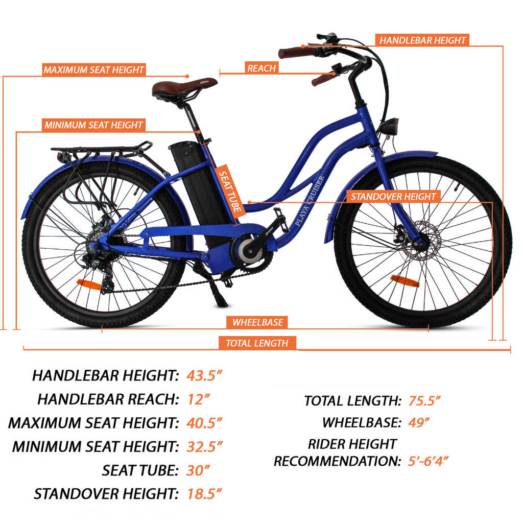 Anywhere Bikes Electric Bikes Anywhere Bikes Playa Cruiser 36V 250w Step Through Beach Cruiser eBike