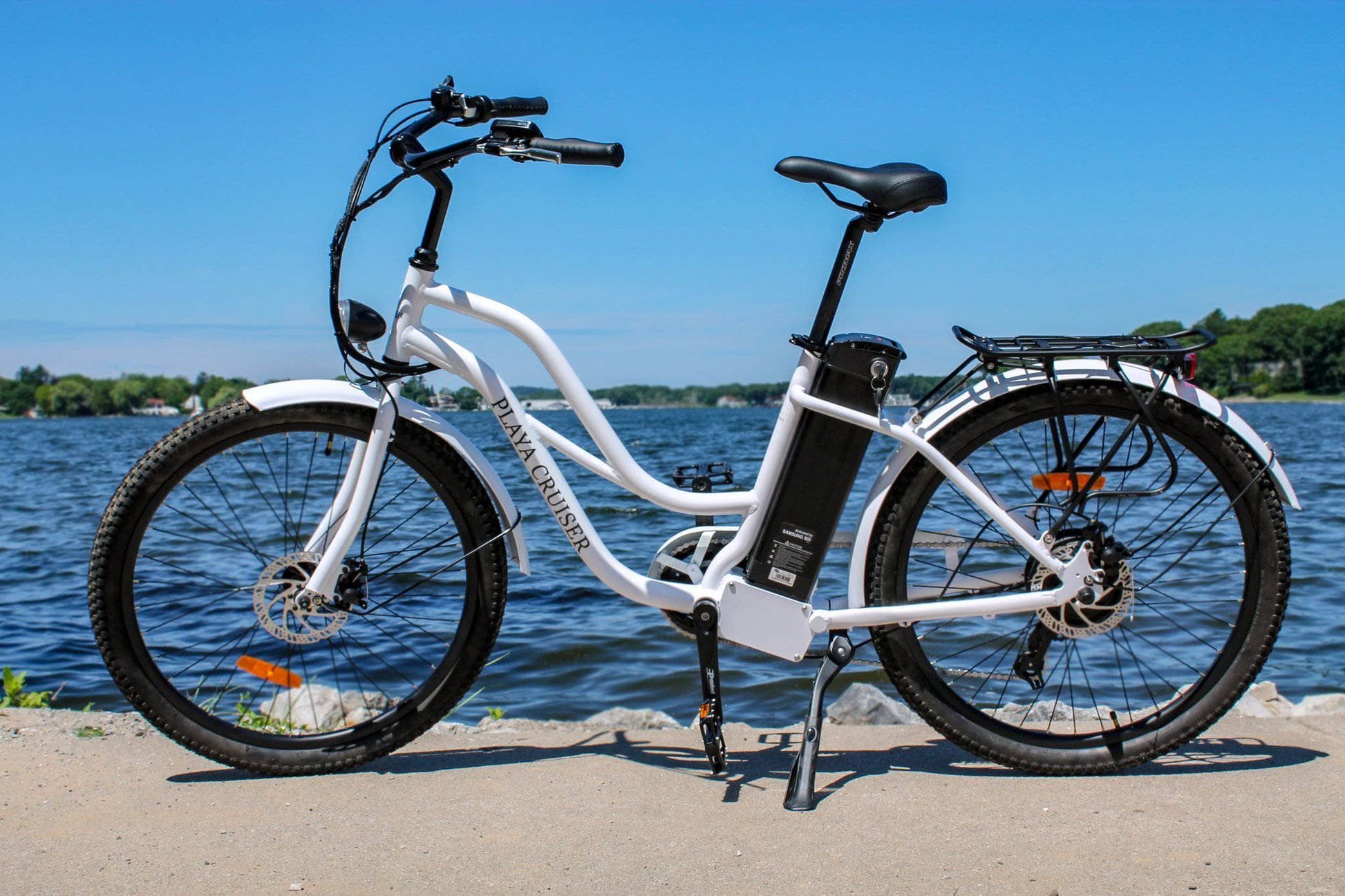 Anywhere Bikes Electric Bikes Anywhere Bikes Playa Cruiser 36V 250w Step Through Beach Cruiser eBike