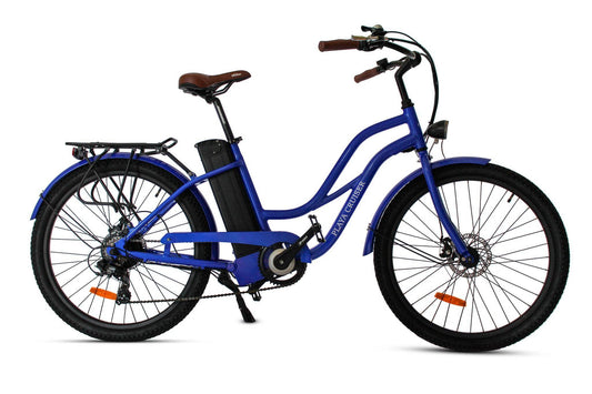 Anywhere Bikes Electric Bikes One Size / Blue Anywhere Bikes Playa Cruiser 36V 250w Step Through Beach Cruiser eBike