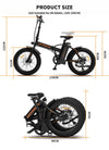 AOSTIRMOTOR Aostirmotor Fat Tire Folding Electric Bike A20