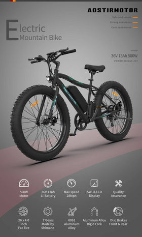 AOSTIRMOTOR S07-P Electric Mountain Bicycle 36V 500W