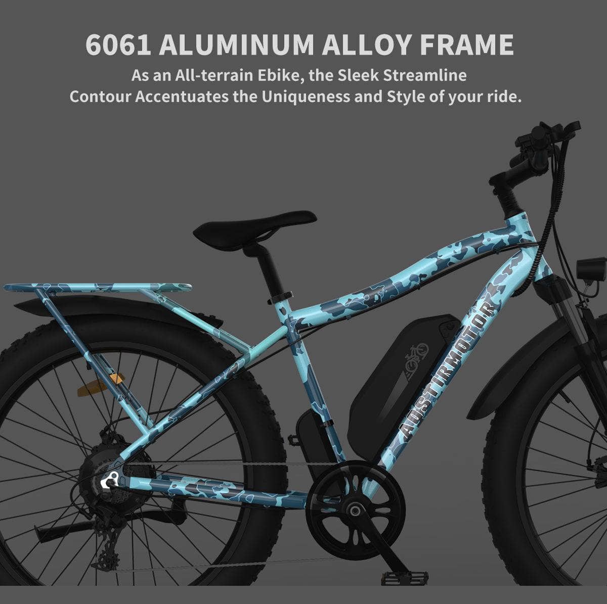 AOSTIRMOTOR Electric Bikes Blue Camoflauge AOSTIRMOTOR S07-F Commuting Electric Bicycle 48V 750W