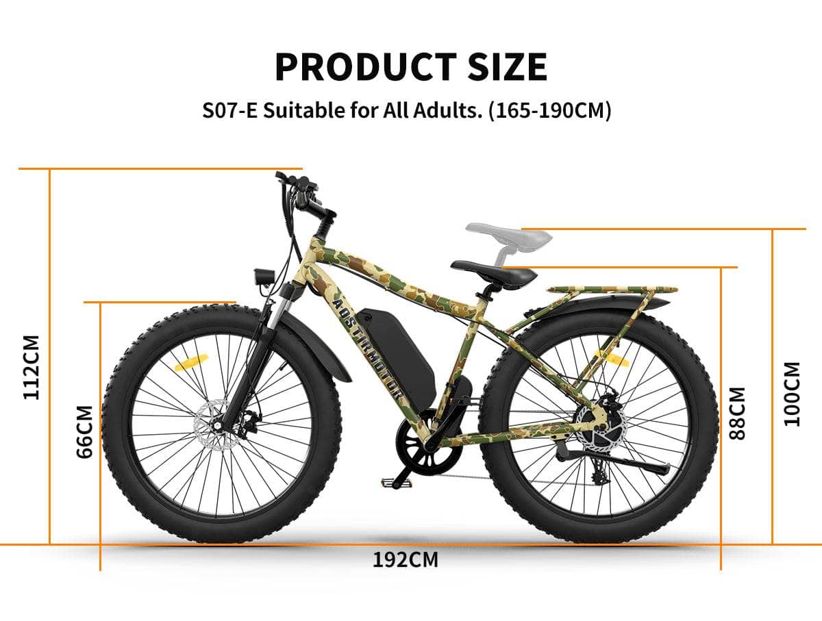 Aostirmotor S07 E Electric Mountain Fat Tire Bicycle Journey eBikes Journey Bikes