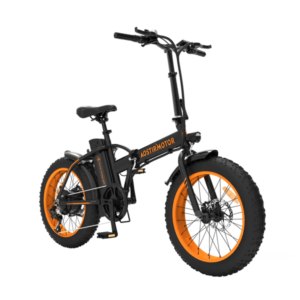 AOSTIRMOTOR Orange Aostirmotor Fat Tire Folding Electric Bike A20