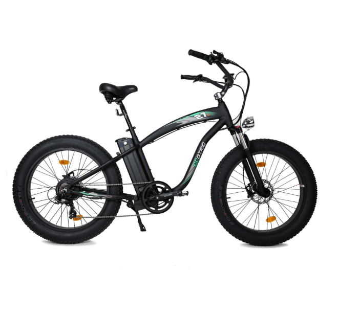 Ecotric Electric Bikes 26" / Black Ecotric Hammer 48V 1000W Electric Fat Tire Beach Cruiser