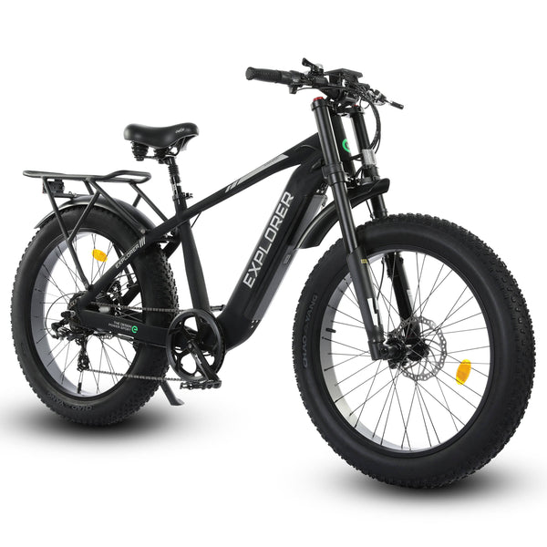 Ecotric Electric Bikes One SIze / Black Ecotric Explorer 26 inches 48V Fat Tire Electric Bike with Rear Rack
