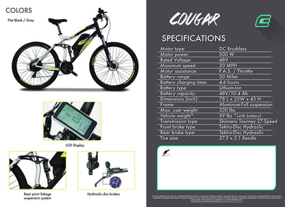 Emojo Cougar 48V 500W Mountain eBike