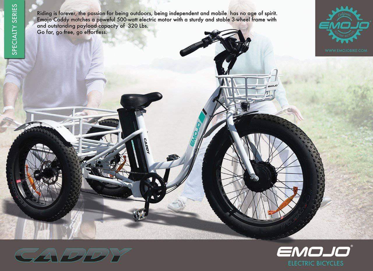 Emojo Caddy 48V 500W Fat Tire Tricycle eBike