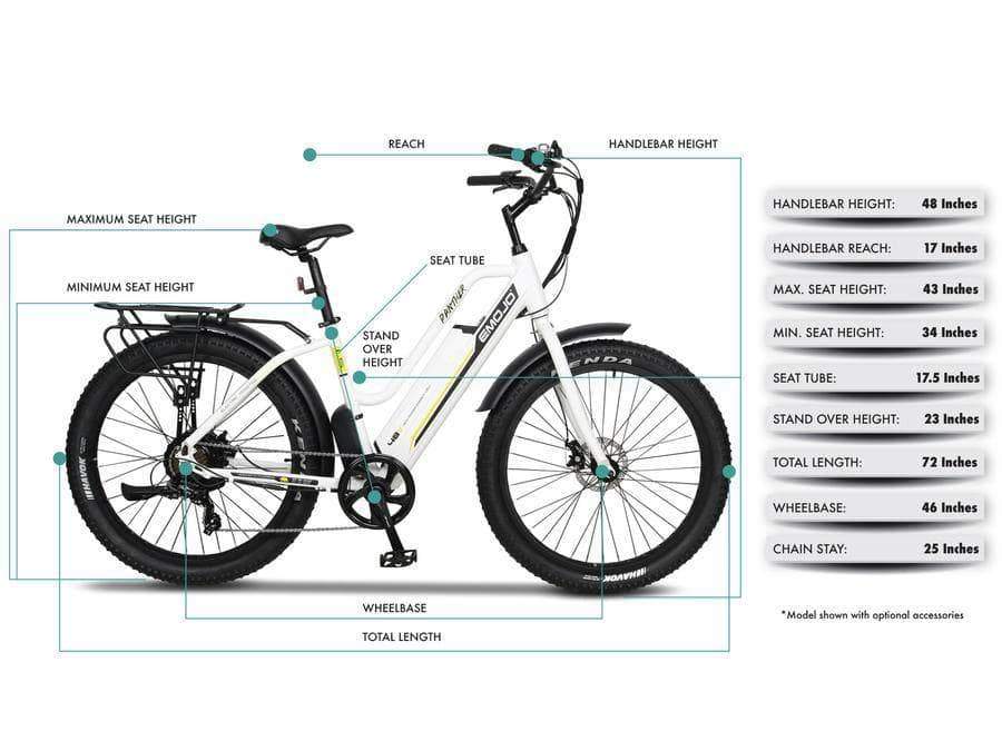 Emojo Electric Bikes Emojo Panther 48V Step Through Fat Tire Cruiser