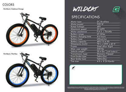 Emojo Wildcat 48V 500W Fat Tire Electric Bike