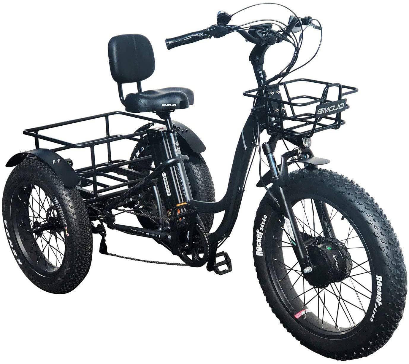 Emojo Electric Bikes One Size / Black Emojo Caddy 48V 500W Fat Tire Tricycle eBike