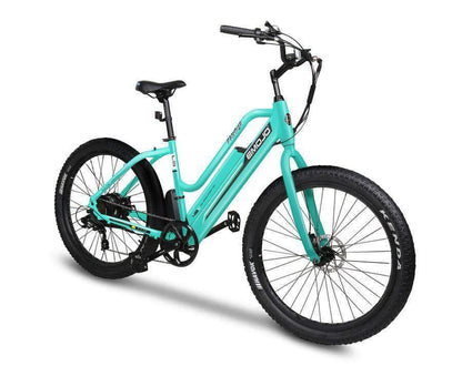 Emojo Electric Bikes One Size / Teal Green / U-Lock Emojo Panther 48V Step Through Fat Tire Cruiser