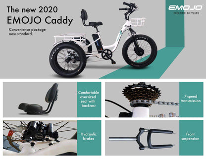 Emojo Caddy Pro 48V 500W Fat Tire Tricycle eBike