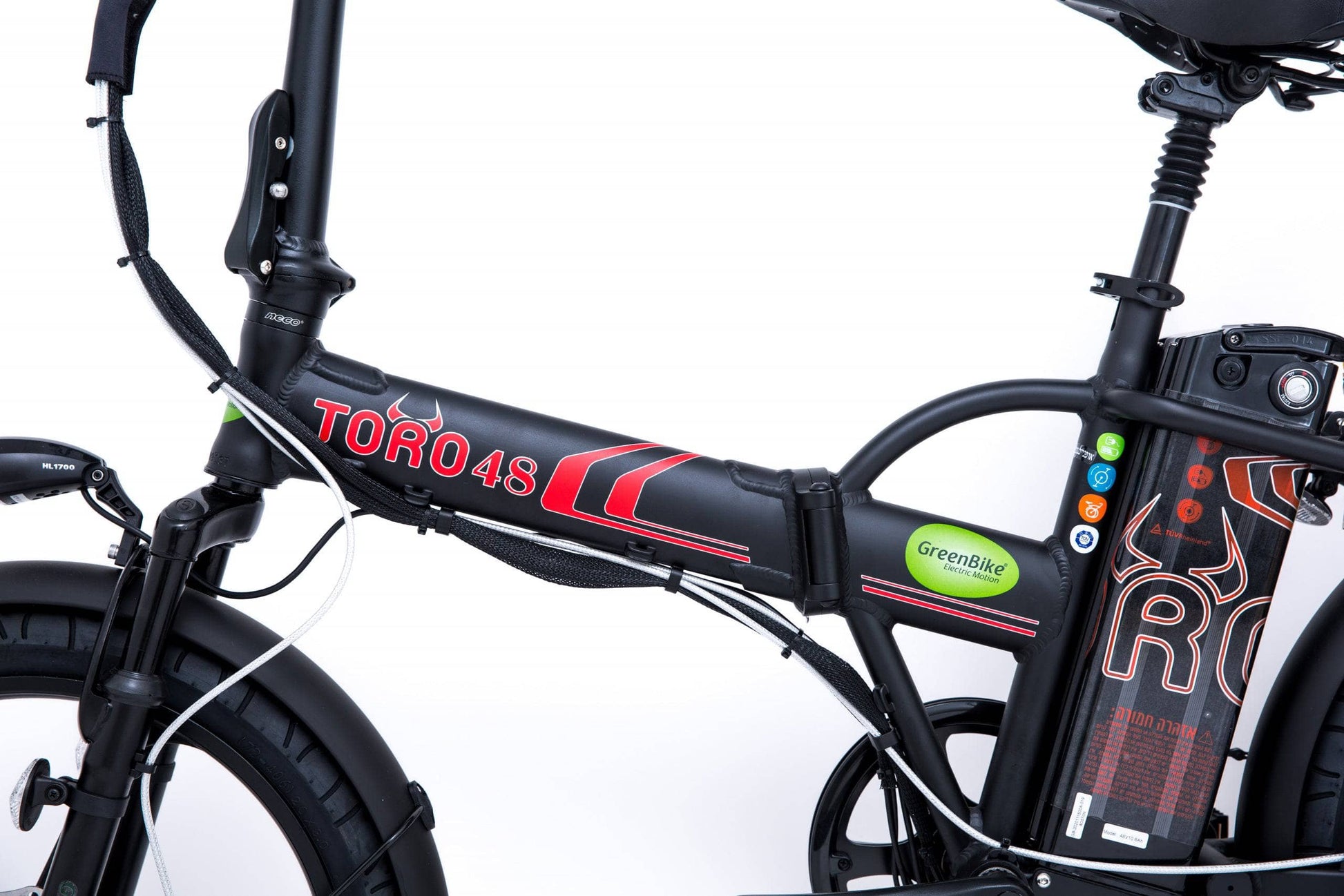 GreenBike Electric Motion Black/Red GreenBike TORO 48v 350W Folding Electric Bike