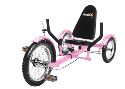Mobo Cruiser Recumbent Bikes Pink / 41"L - 51" L Extended / Steel Mobo Triton Recumbent Bike for Children