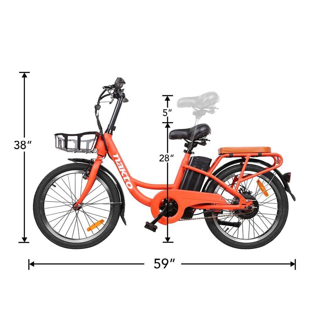 Nakto Electric Bikes 20" / Orange Nakto Pony 36V 250W 20" Step Thru Electric City Bicycle