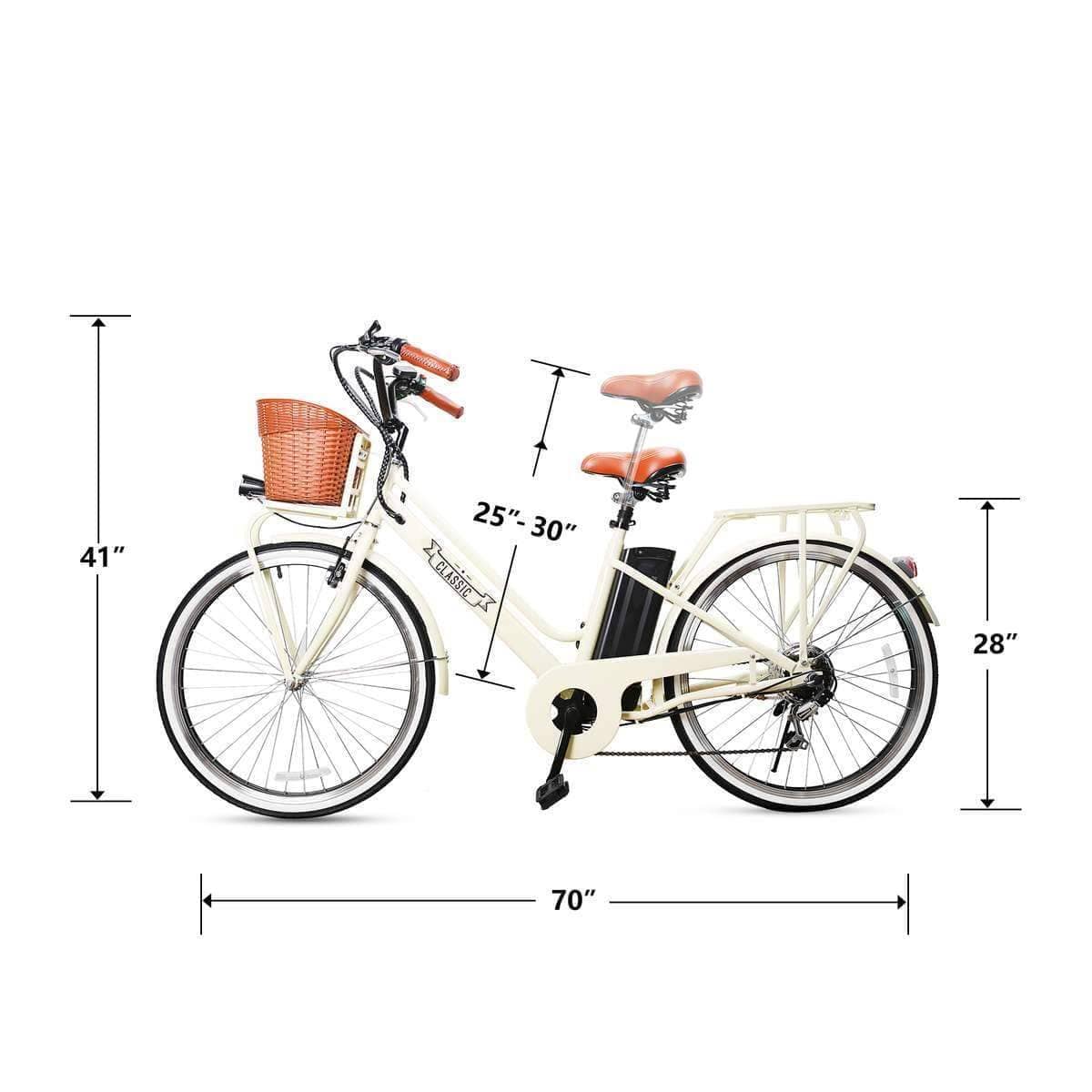 Nakto Electric Bikes 26" / White Nakto Classic 36V 26" Electric City Bike