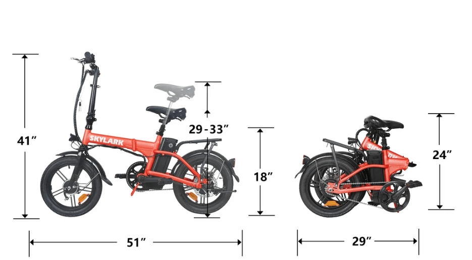 Nakto Electric Bikes Nakto Skylark 36V 250W 16" Folding Electric Bicycle