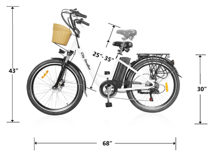 Nakto Stroller Cruiser 36V 12AH 250W 26" Electric City Bicycle