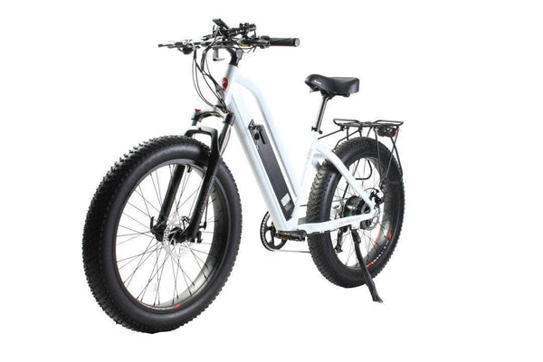 X-Treme Electric Bikes One Size / Metallic White X-Treme Boulderado 48 Volt 17 AH 500W Step-Through Fat Tire Mountain e-bike