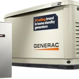 Generac Guardian 22kW Home Standby Generator with 200 Amp Transfer Switch, Durable All Aluminum, WiFi Enabled with G-Force Engine, Easy to Use, Whole House Powers Backups, Smart Outage Solution – Bisque