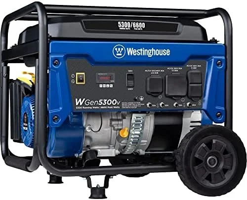 Westinghouse 6600 Peak Watt Home Backup Portable Generator, Transfer Switch Ready 30A Outlet, RV Ready 30A Outlets. Westinghouse 6600 Peak Watt Home Backup Portable Generator, Transfer Switch Ready 30A Outlet, RV Ready 30A Outlets.