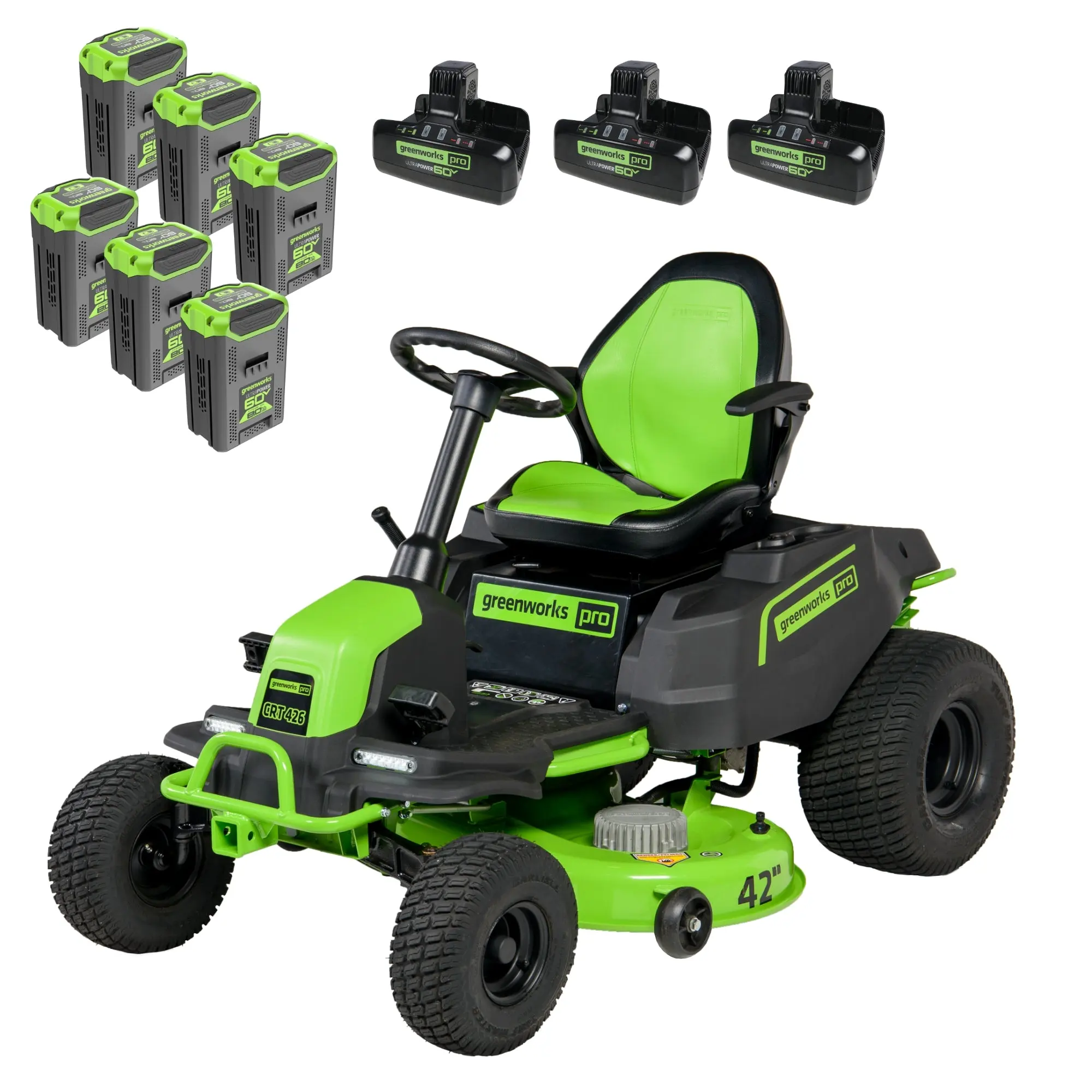 Greenworks 60V 42″ Cordless Battery CrossoverT Riding Lawn Mowers. Greenworks 60V 42″ Cordless Battery CrossoverT Riding Lawn Mowers.