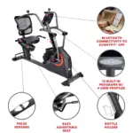 Sunny Health & Fitness Smart Recumbent Cross Trainer Elliptical Exercise Bikes. - Image 2