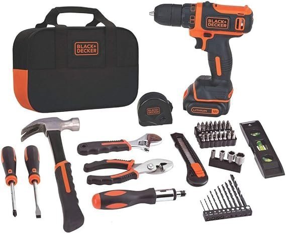 BLACK+DECKER 12V MAX Drill & Home Tool Kit, 60-Piece (BDCDD12PK) BLACK+DECKER 12V MAX Drill & Home Tool Kit, 60-Piece (BDCDD12PK)