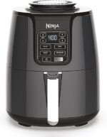 Ninja Air Fryer | 4 QT Capacity | 4-in-1 Roast, Crisp, Roast, Reheats, & Dehydrates | Dishwasher Safe Parts | 105°F-400°F | Includes 20 Easy & Healthy Recipes | 1550 watt | Grey | AF101