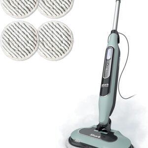 Shark Steam & Scrub Steam Mop, All-in-One Scrubbing and Sanitizing Hard Floor Cleaner, LED Headlights, 4 Dirt Grip Soft Scrub Pads Included, XL Water Tank, Swivel Steering, Hawaiian Grey, S8001