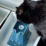 PetSafe Drinkwell Pagoda Fountain – Hygienic Ceramic Continuous Flowing Fountain – Elevated Upper Bowl & Double Free-Falling Stream Design – Minimalist Pet Hydration Station – 70 oz Capacity - Image 2