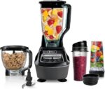 Ninja Kitchen System | All-in-One Food Processor & Blender for Smoothies | Includes Pitcher, (2) 16 oz. To-Go Cups & 8-Cup Bowl | Makes Salsa, Dough, Shakes, & Frozen Drinks | 1500W | Black | BL770