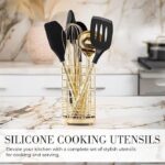 Black and Gold Kitchen Utensils Set – 23-Piece Luxury Kitchen Accessories Includes Gold Measuring Cups, Spoons, Silicone Cooking Utensils and Tools for Baking, Cooking, and Stylish Kitchen Decor - Image 5