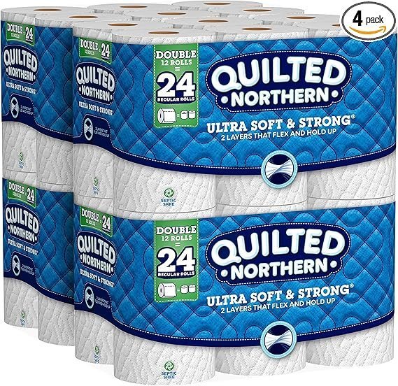 A1o0LHhK1cL._AC_SX569_PIbundle-4TopRight00_SH20_ Quilted Northern Ultra Soft & Strong Toilet Paper, 48 Double Rolls, 48 = 96 Regular Rolls,12 Count (Pack of 4) - Image 1