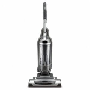 Metal and Plastic Upright Vacuum Cleaner – Ergonomic Handle, 12.5 Inches Wide, Gray