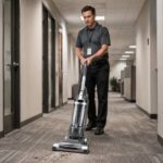 Metal and Plastic Upright Vacuum Cleaner – Ergonomic Handle, 12.5 Inches Wide, Gray - Image 5