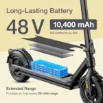 Electric Scooter – VX2 PRO Swiss Engineered Electric Scooters for Adults – 1300W Peak Power 22, 28, 37-Mile Ranges, IPX6 Water Resistant Fast Electrics Scooter – 24 Months Supports - Image 3