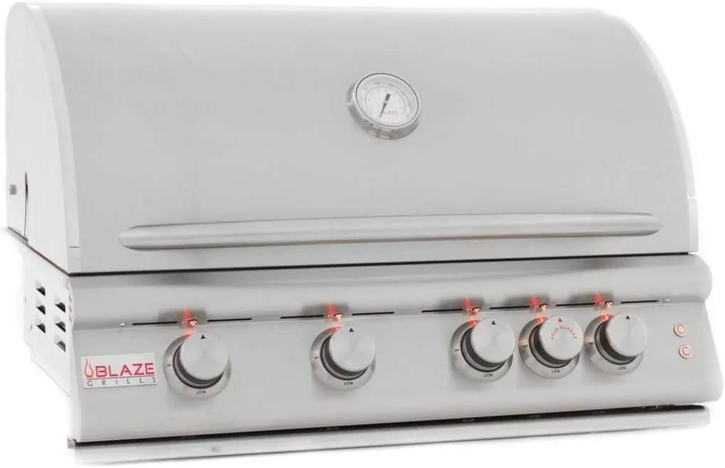 Blaze 32 Inch 4-Burner LTE Gas Grills with Rear Burner and Built-in Lighting System Blaze 32 Inch 4-Burner LTE Gas Grills with Rear Burner and Built-in Lighting System