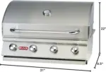Bull Outlaw 30 inch 4 Burner Built in Natural Gas Grill - Image 3