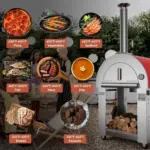 Empava Pizza Oven with Open Shelf and Wheels for Outdoor Kitchen, Wood Fire for Grill & Camping Backyard Party in Stainless Steel, 38.6 Inch, Italian Red - Image 3