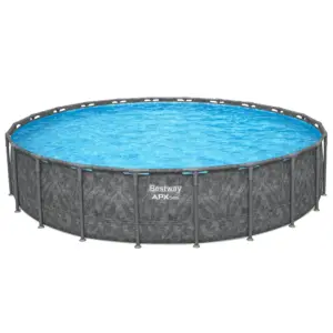 Bestway APX 365 22’x52″ Round Above Ground Swimming Pool Set with Pump and Ladders