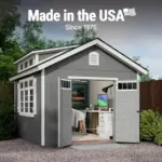 Handy Home Products Windemere 10×12 Do-it-Yourself Wooden Storage Shed with Floor, Beiges - Image 2